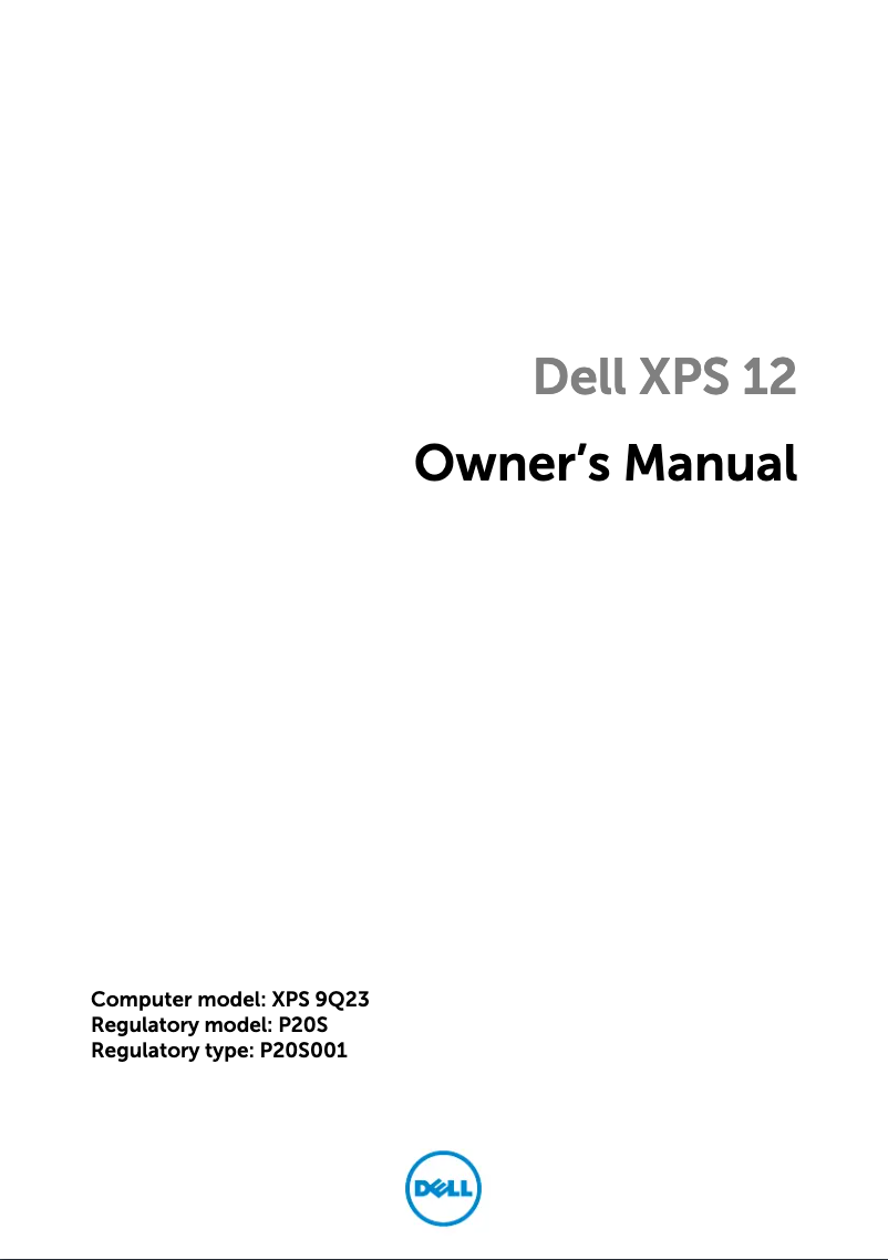 Page n°1 - Manuel utilisateur Dell XPS 12-9Q23