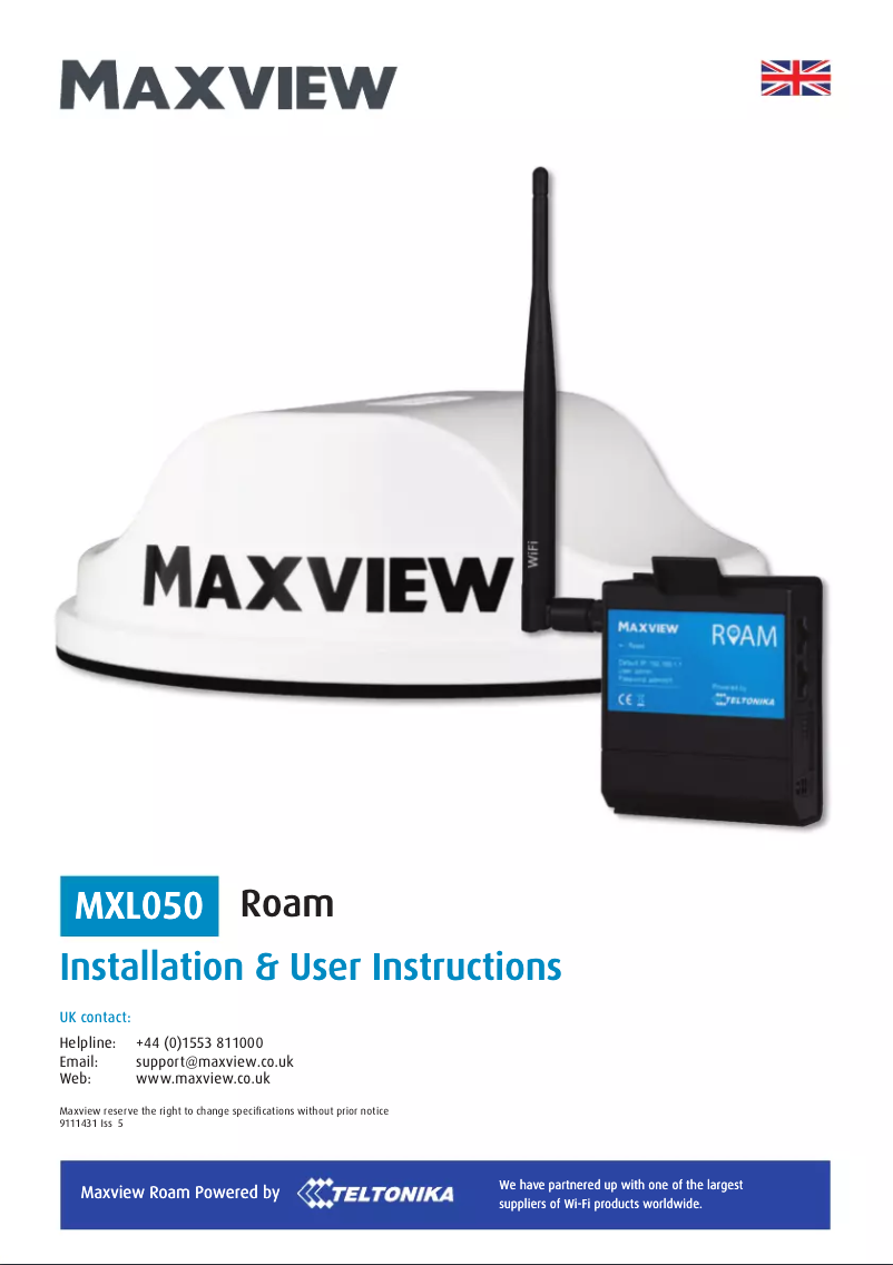 Image de la première page du manuel de l'appareil Roam MXL050