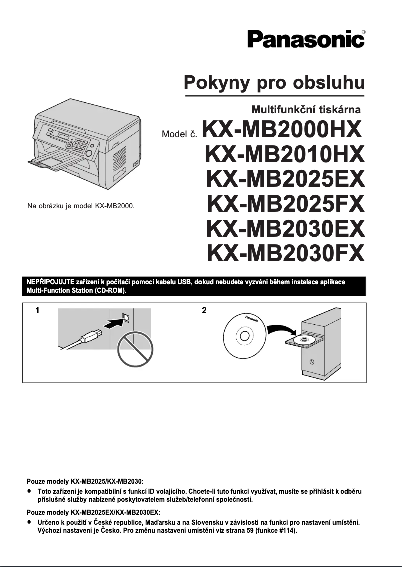 Page 1 de la notice Manuel utilisateur Panasonic KX-MB2030EX