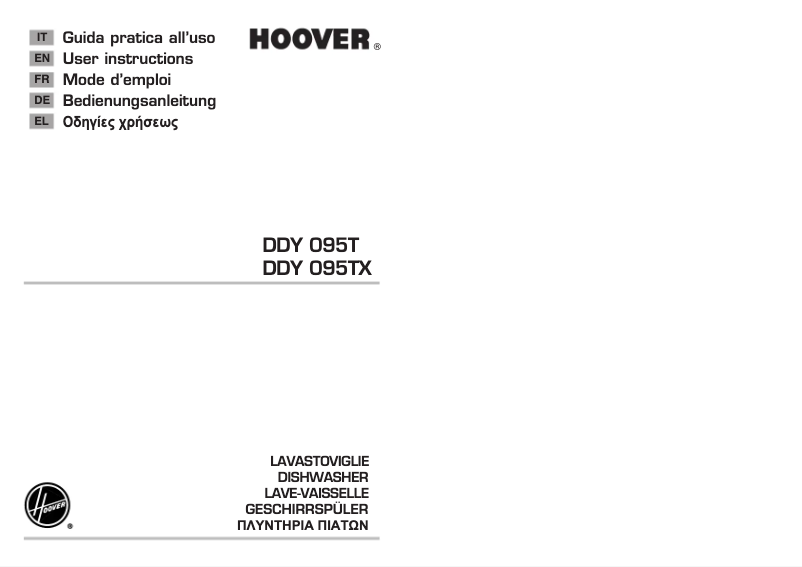 Page n°1 - Manuel utilisateur Hoover DDY 095T/E-47