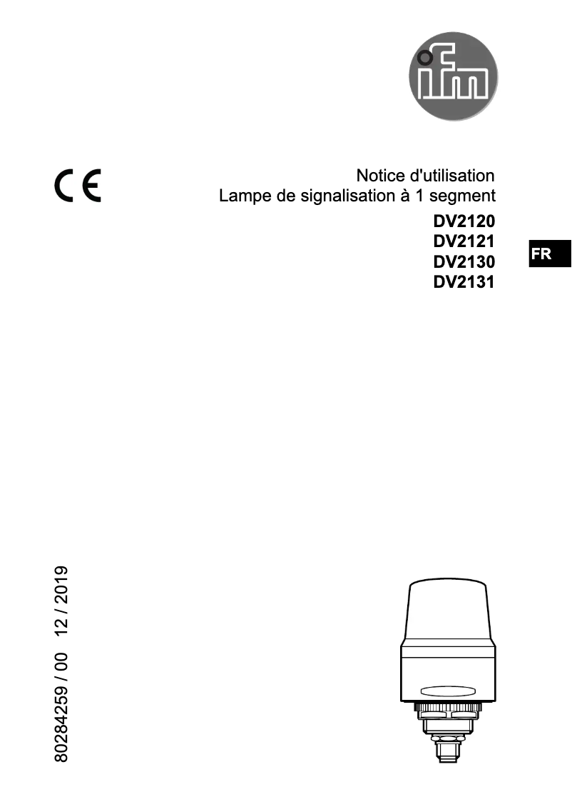 Page 1 de la notice Manuel utilisateur IFM DV2130