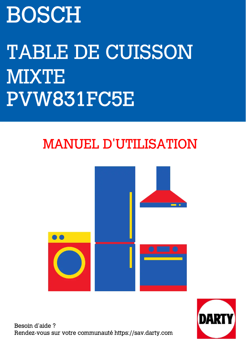 Page 1 de la notice Manuel utilisateur Bosch PVW831FC5E