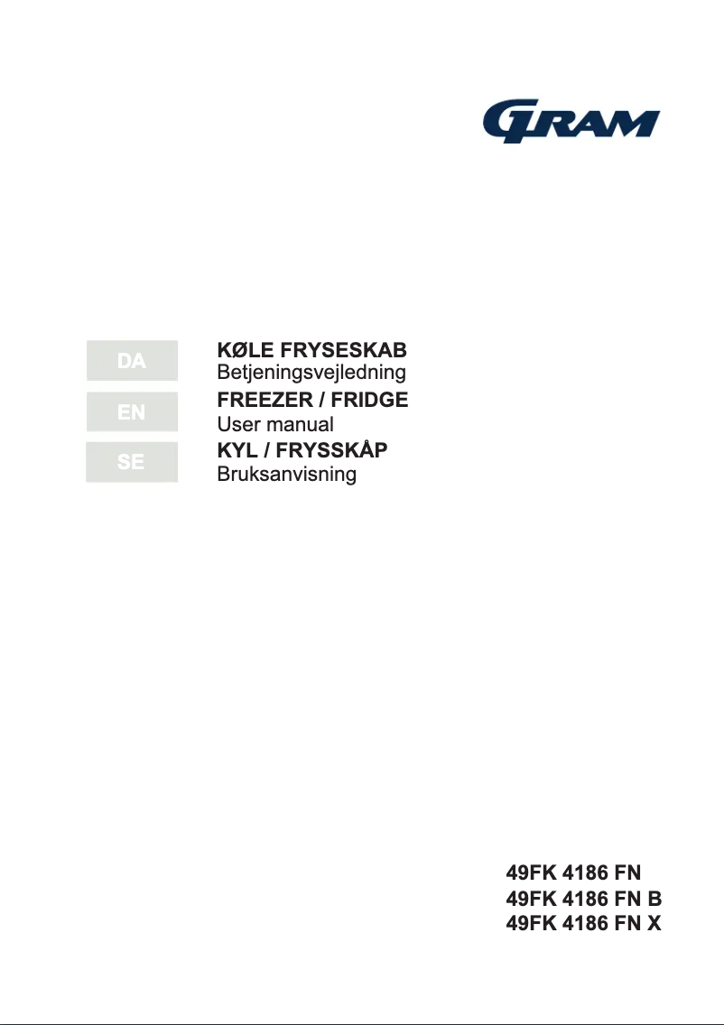 Page 1 de la notice Manuel utilisateur Gram 49FK 4186 FN B