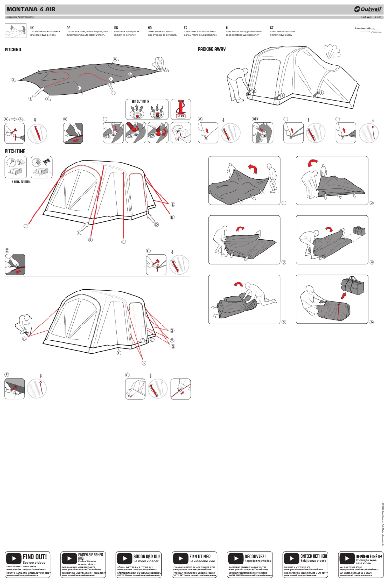 Page 1 de la notice Manuel utilisateur Outwell Montana 4 Air