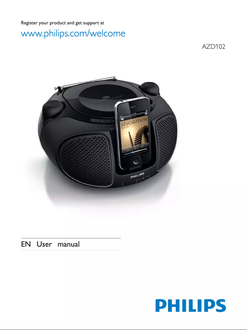 Page 1 de la notice Manuel utilisateur Philips AZD102