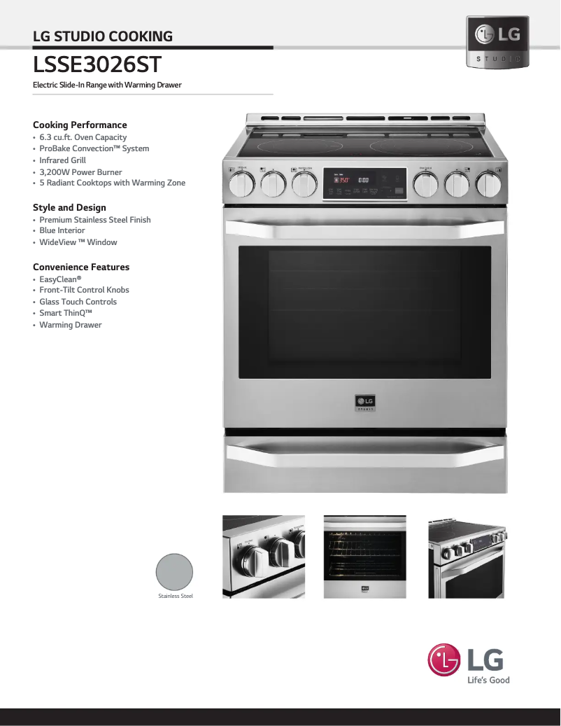 Página 1 del manual Ficha técnica LG LSSE3026ST