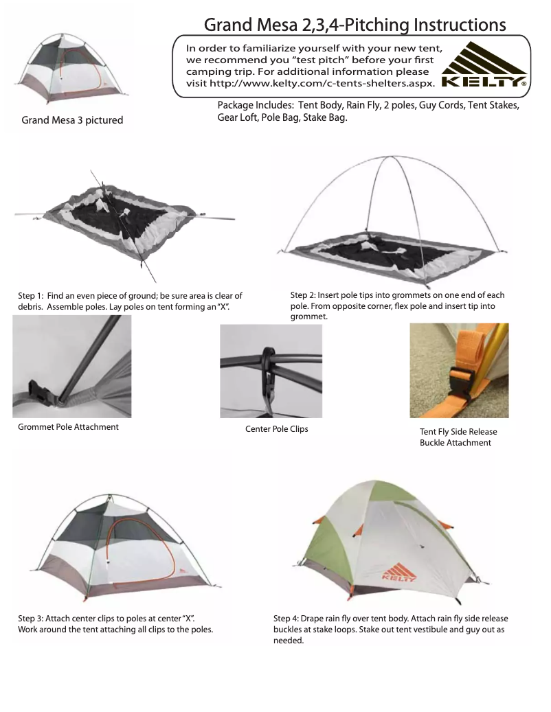 Page n°1 - Manuel utilisateur Kelty Grand Mesa 4
