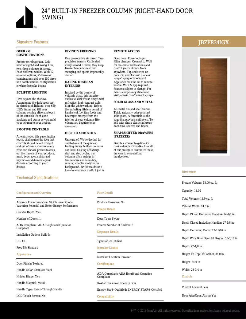 Image de la première page du manuel de l'appareil JBZFR24IGX