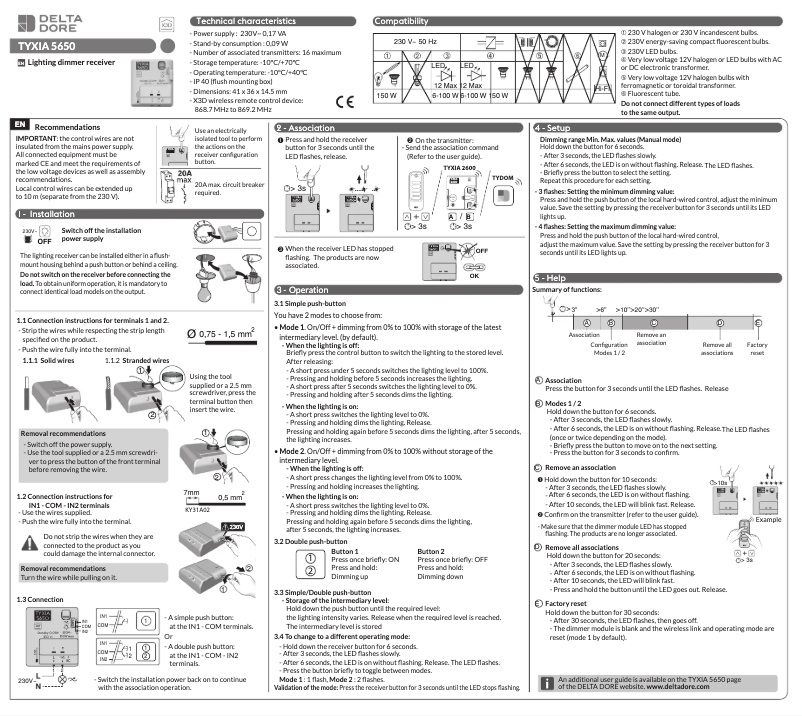 Image de la première page du manuel de l'appareil Tyxia 5650