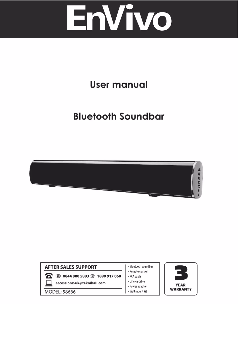 Page n°1 - Manuel utilisateur Envivo Soundbar 58666