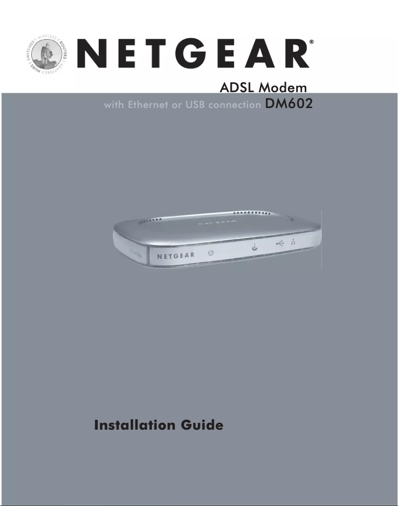 Page 1 de la notice Guide d'installation Netgear DM602