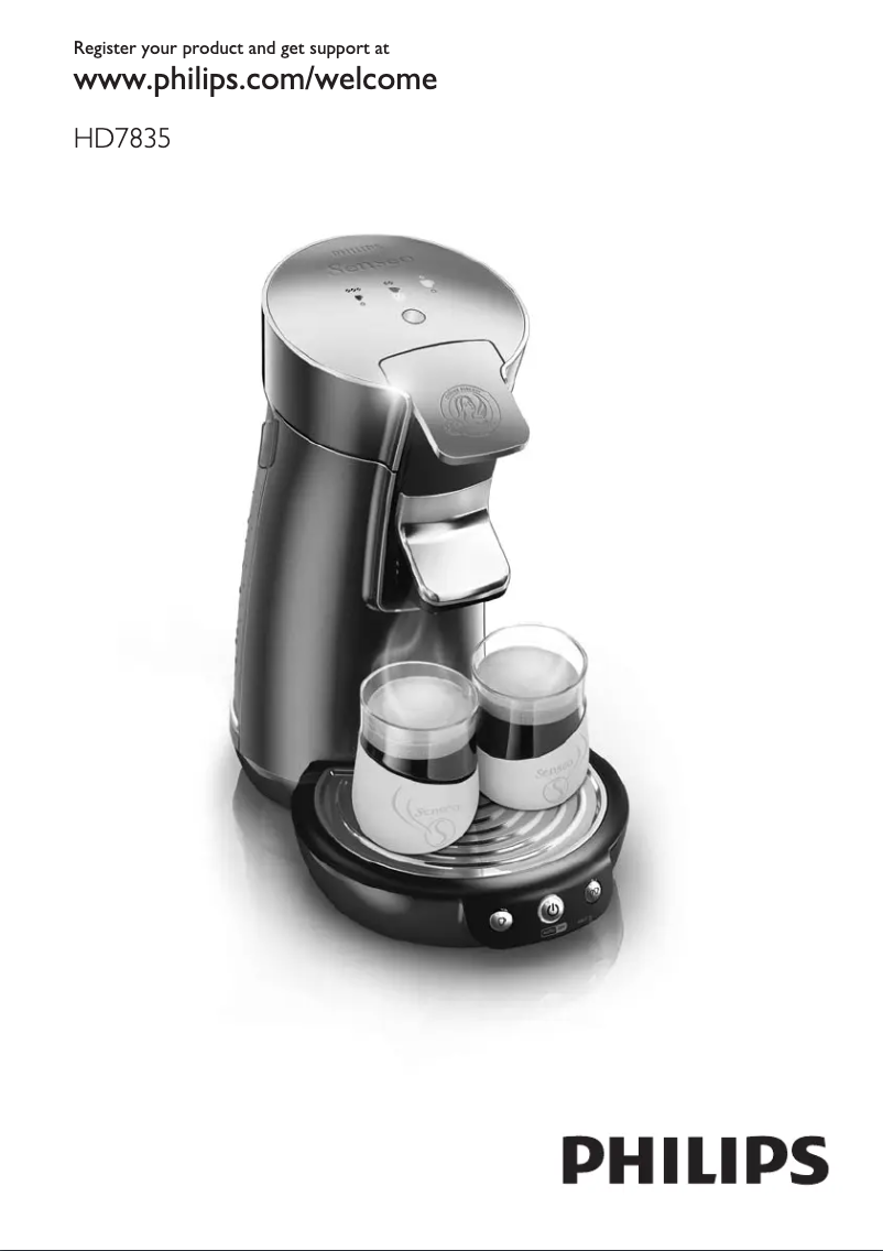 Image de la première page du manuel de l'appareil Senseo Viva Cafe HD7835