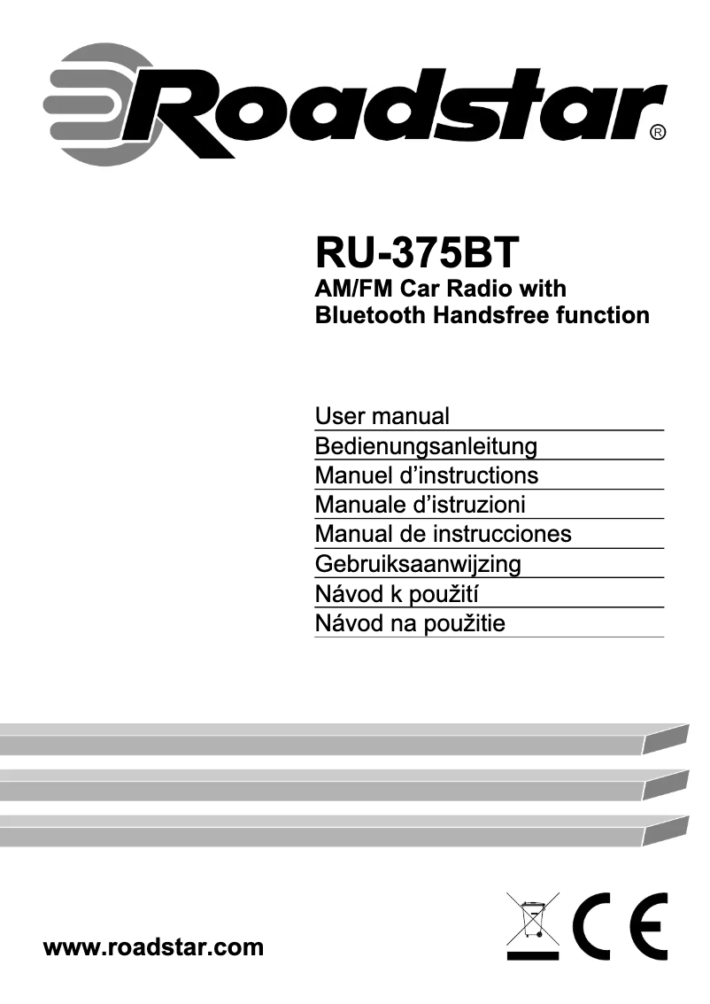 Página 1 del manual Ficha técnica Roadstar RU-375BT