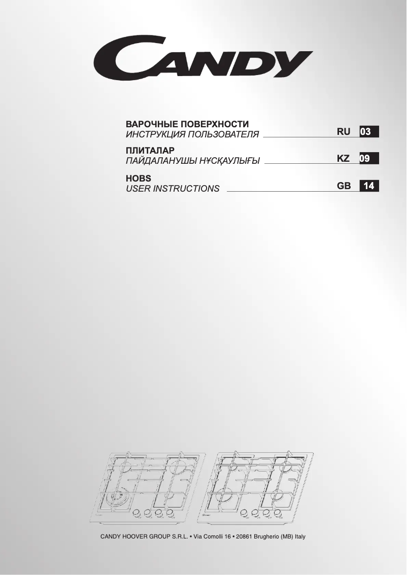 Image de la première page du manuel de l'appareil CVFG6PB