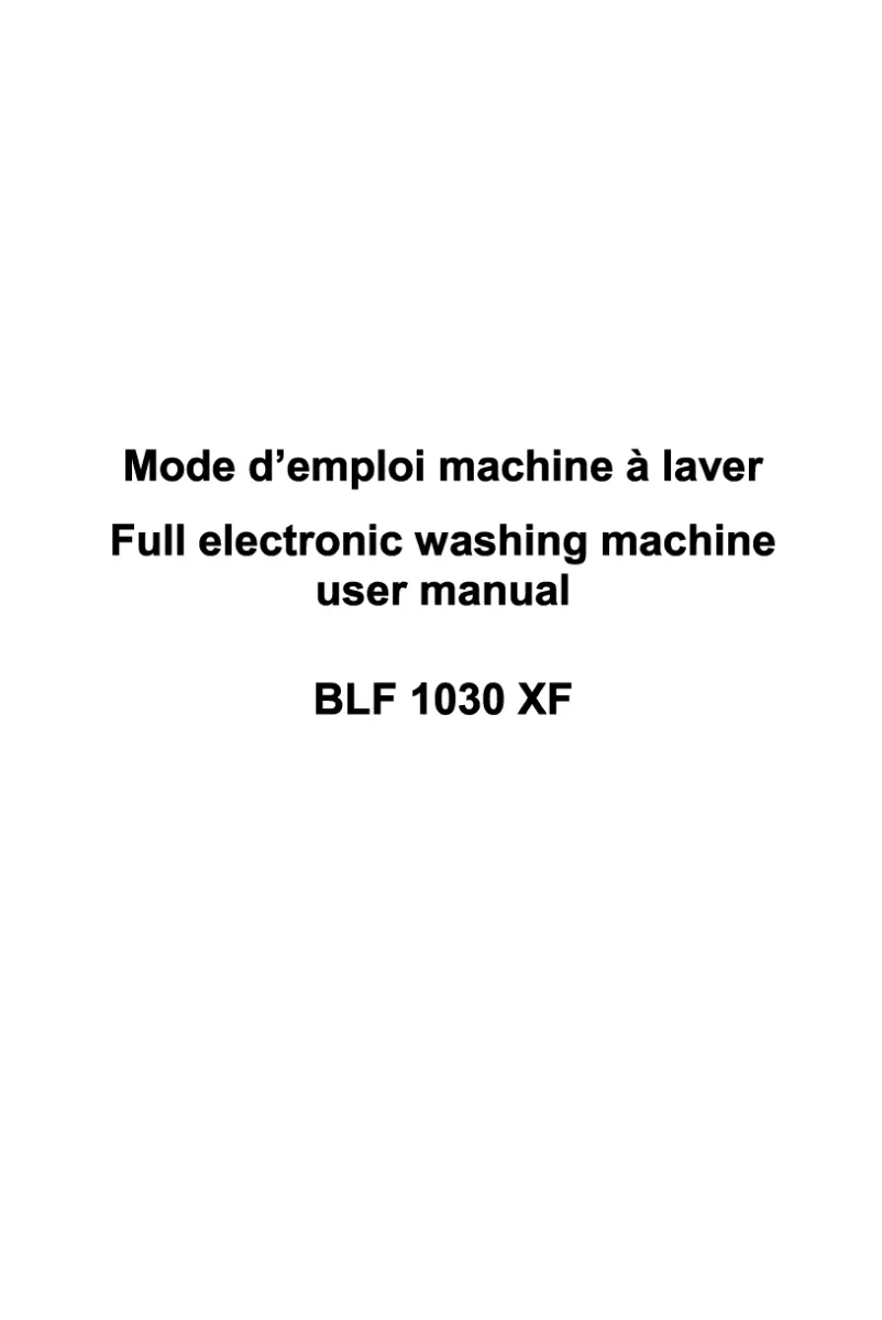 Page n°1 - Manuel utilisateur Bluesky BLF 1030 XF