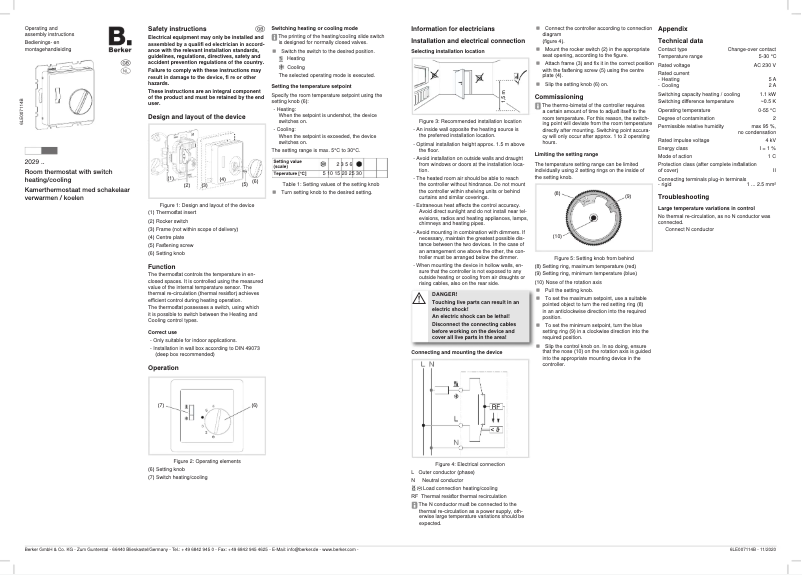 Page 1 de la notice Manuel utilisateur Berker 20298982