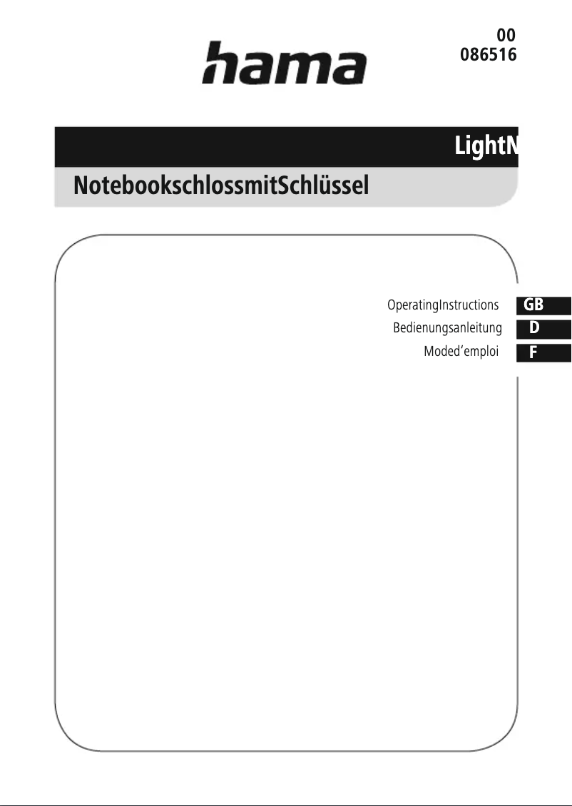 Image de la première page du manuel de l'appareil Light 00011788