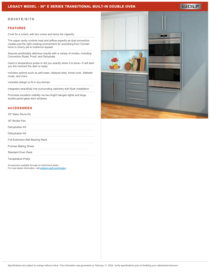 Page 1 de la notice Manuel utilisateur Wolf DO30TTH