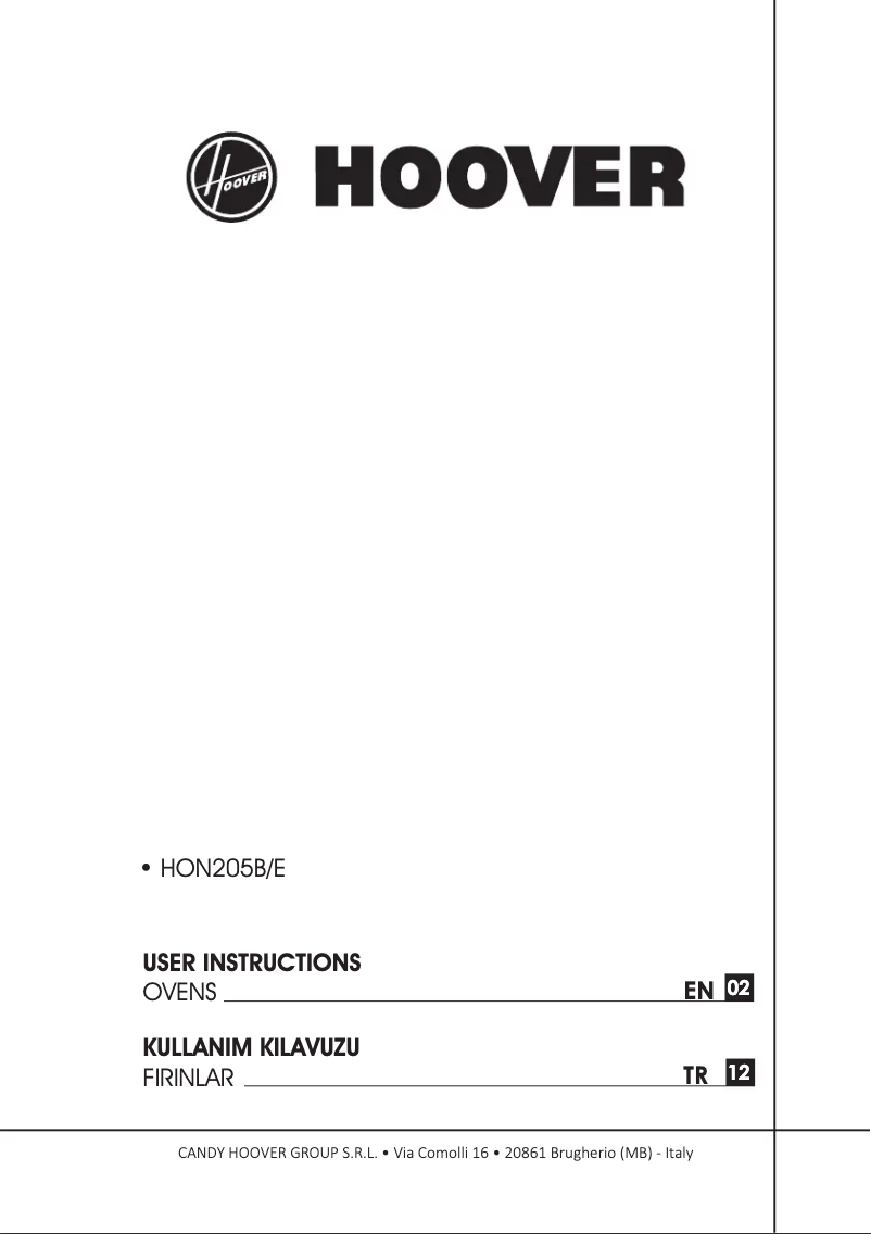 Página 1 del manual Manual de usuario Hoover HON205B/E
