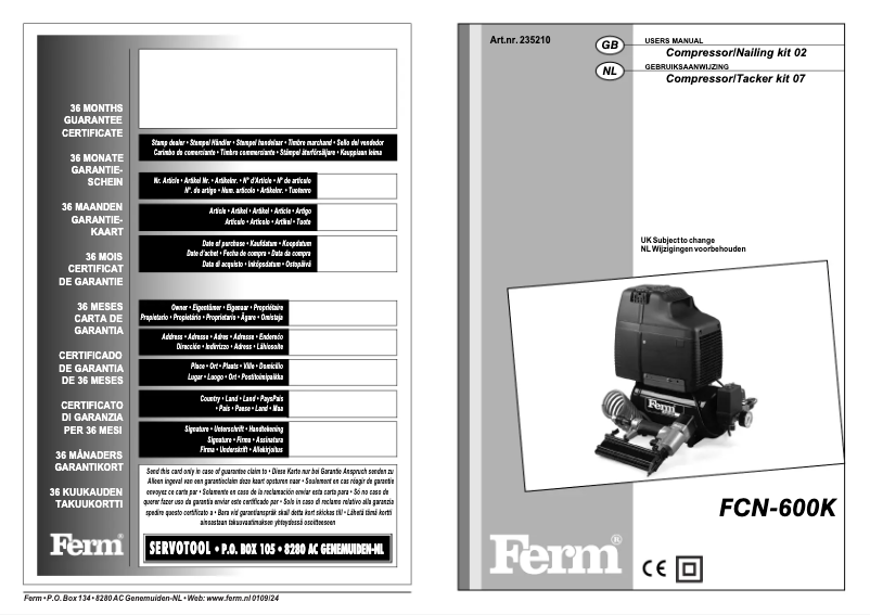 Page 1 de la notice Manuel utilisateur Ferm CRM1007 FCN-600K