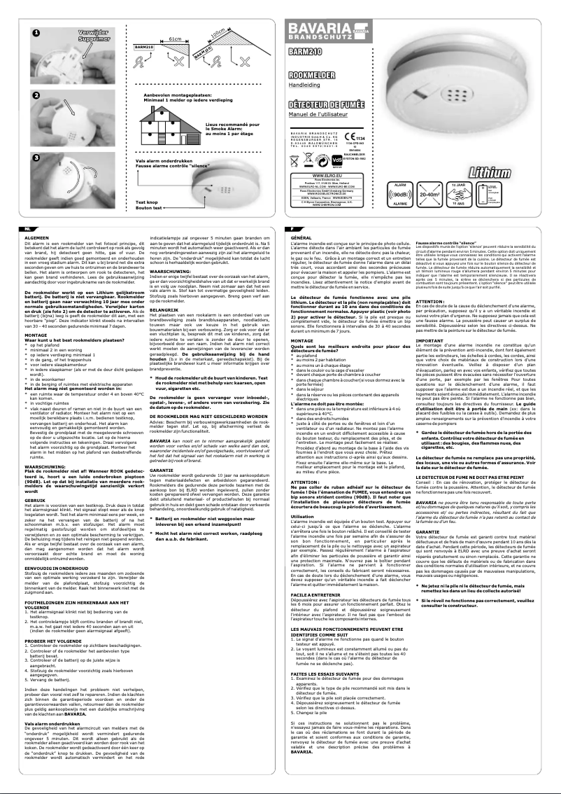 Page 1 de la notice Manuel utilisateur Bavaria BARM210