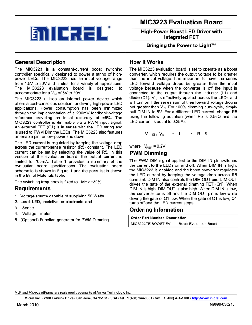 Página 1 del manual Manual de usuario Microchip MIC3223TE-BOOST