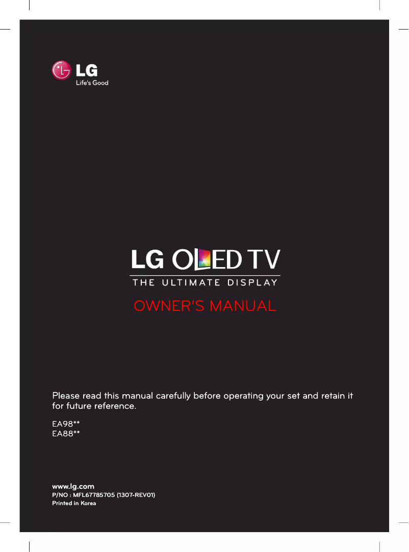 Page 1 de la notice Manuel utilisateur LG 55EA9809