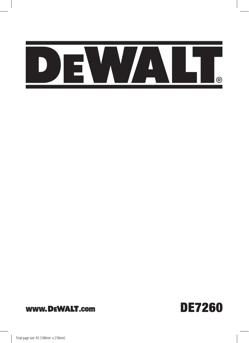Page 1 of the manual User Manual DeWalt DE7260