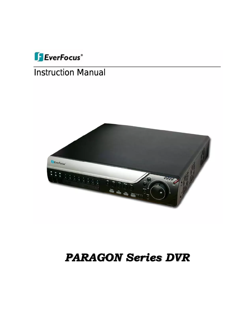 Page n°1 - Manuel utilisateur EverFocus 3TB Paragon