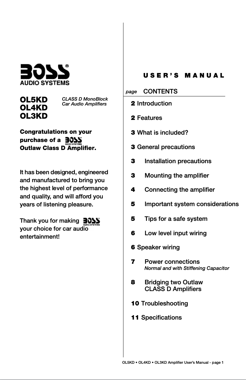 Page n°1 - Manuel utilisateur Boss OL5KD