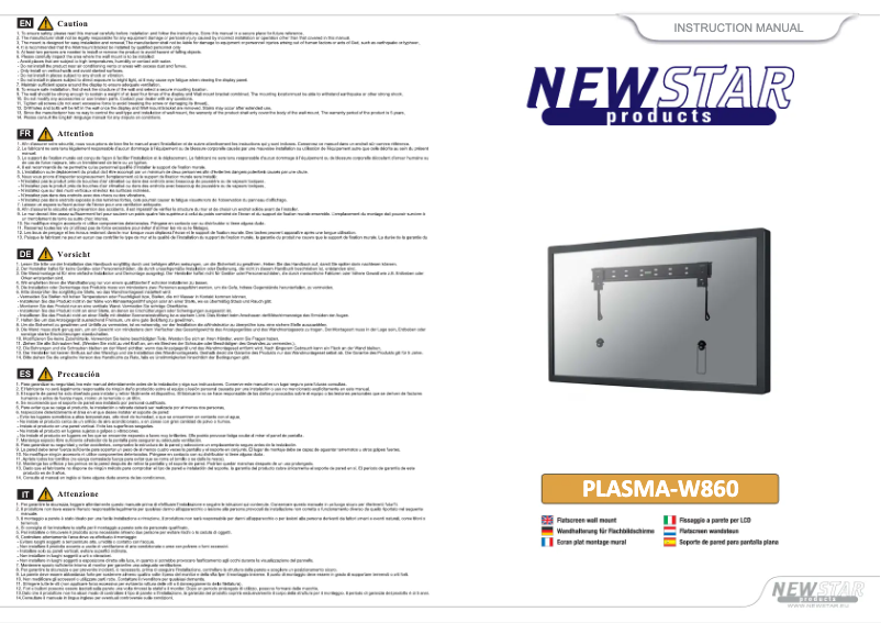 Image de la première page du manuel de l'appareil PLASMA-W860