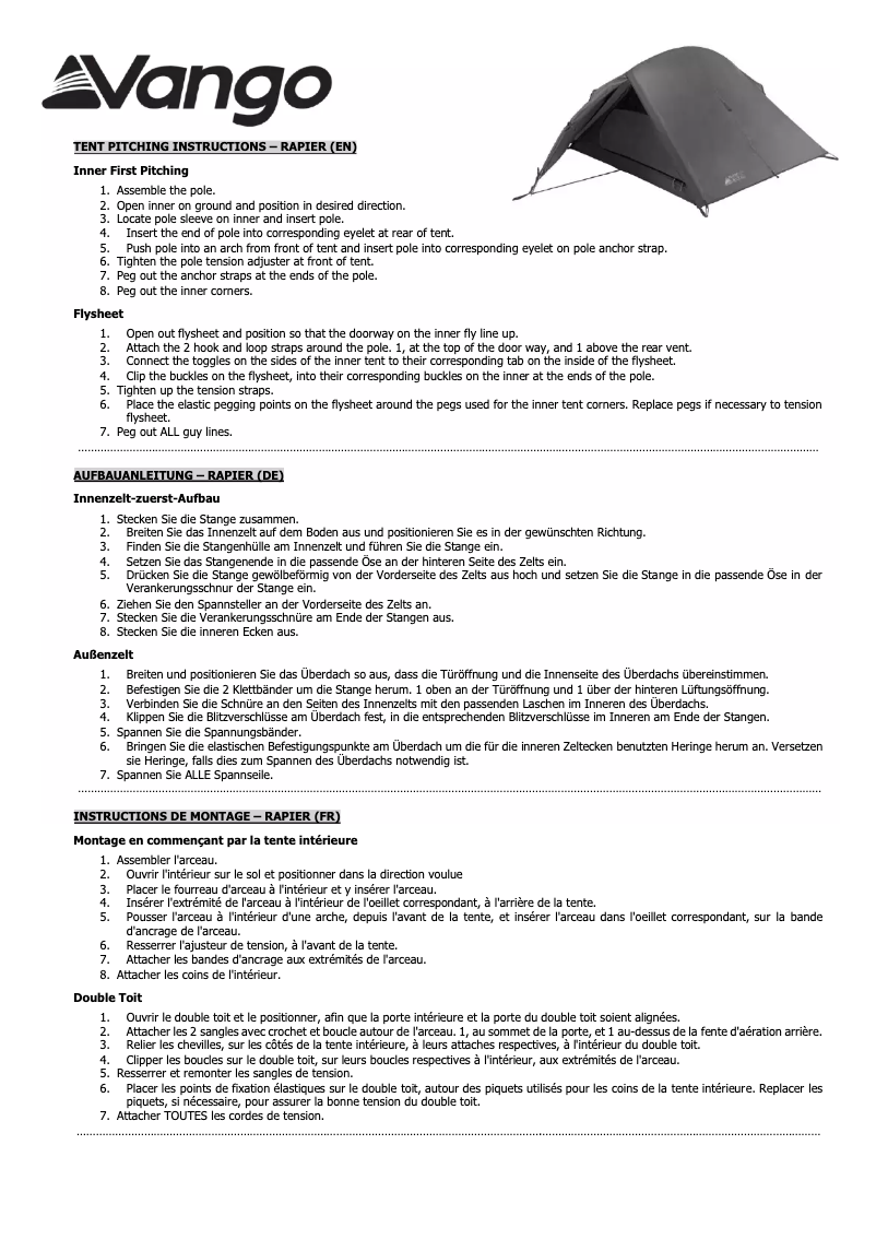 Imagen de la primera página del manual del dispositivo Rapier 100