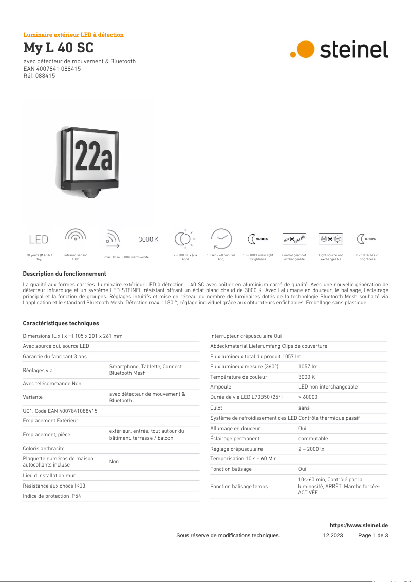 Image de la première page du manuel de l'appareil My L 40 SC