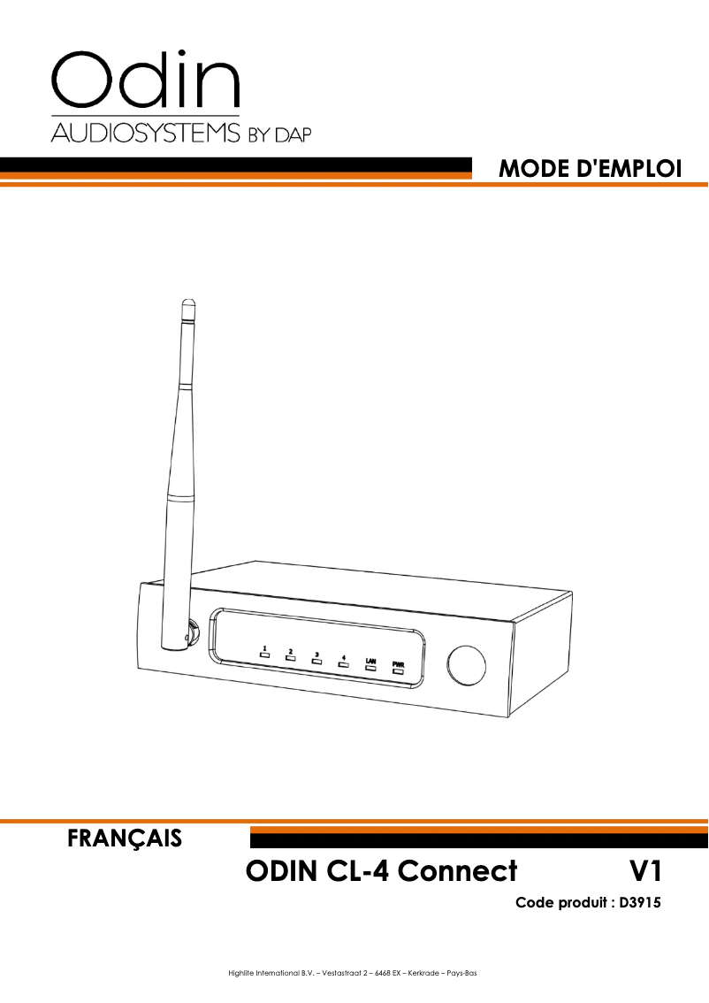 Page n°1 - Manuel utilisateur DAP-Audio Odin CL-4 Connect