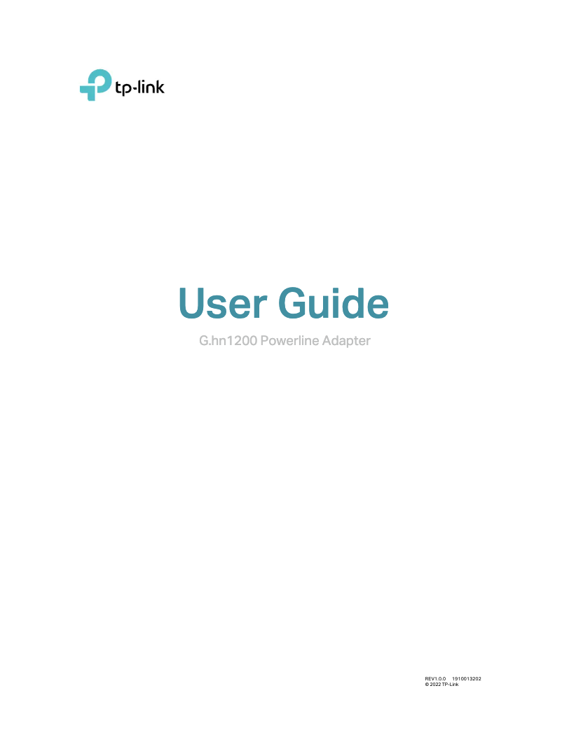 Page n°1 - Manuel utilisateur TP-Link PG1200