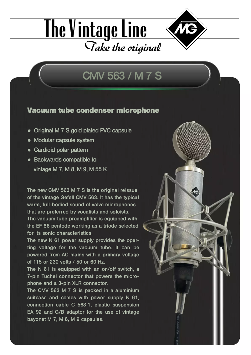 Image de la première page du manuel de l'appareil CMV 563