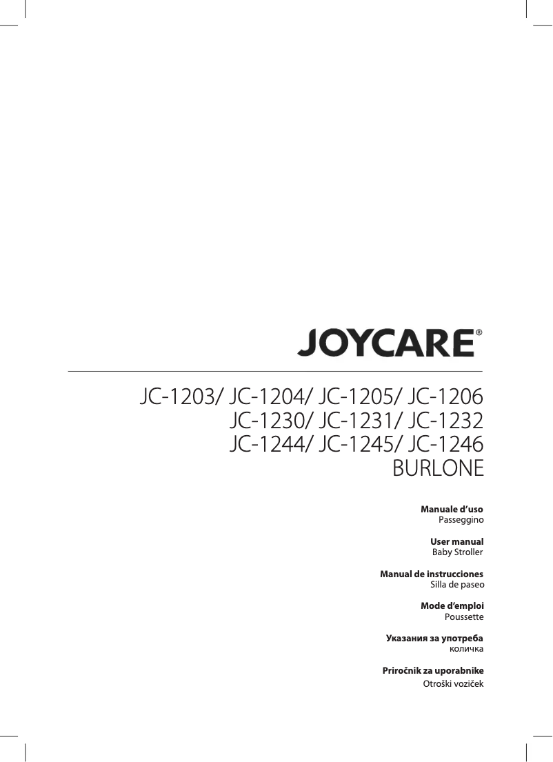Page n°1 - Manuel utilisateur Joycare Burlone JC-1204