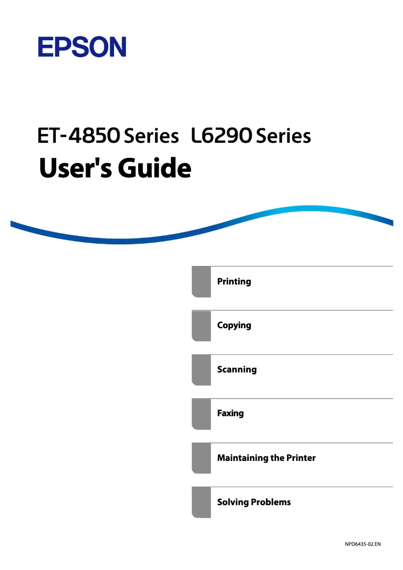 Page n°1 - Manuel utilisateur Epson EcoTank L6291
