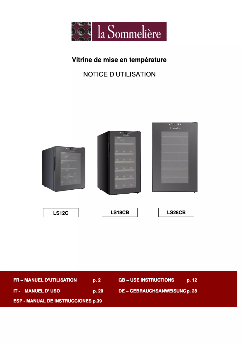 Image de la première page du manuel de l'appareil LS28CB