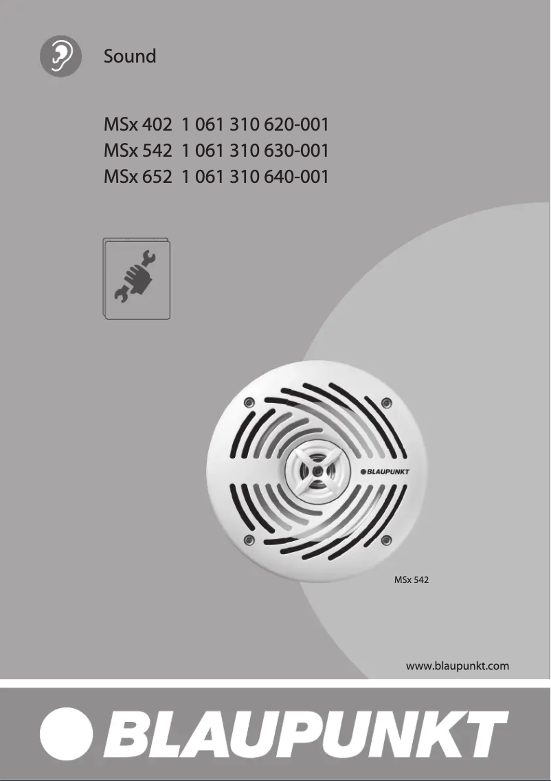 Page n°1 - Manuel utilisateur Blaupunkt MSX 542