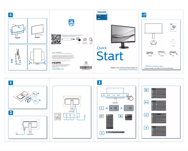 Page n°1 - Guide de démarrage rapide Philips 288B9RN