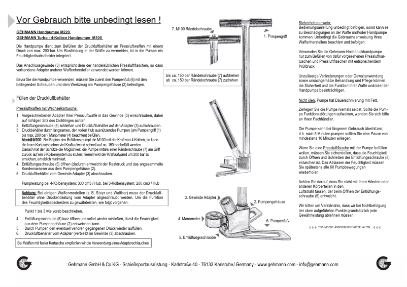 Page 1 de la notice Manuel utilisateur Gehmann M2290