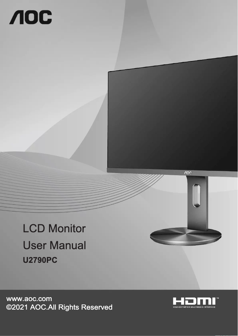 Page 1 de la notice Manuel utilisateur AOC U2790PC