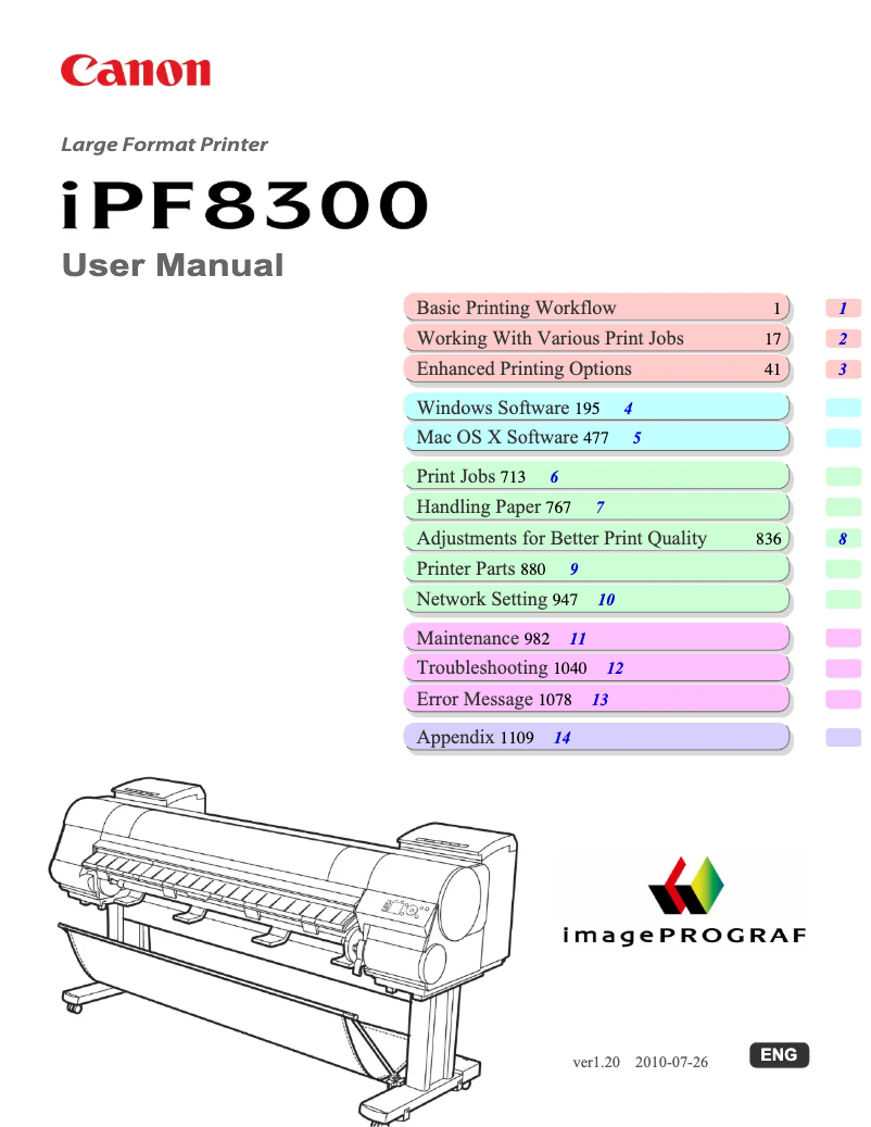 Page 1 de la notice Manuel utilisateur Canon imagePROGRAF iPF8300