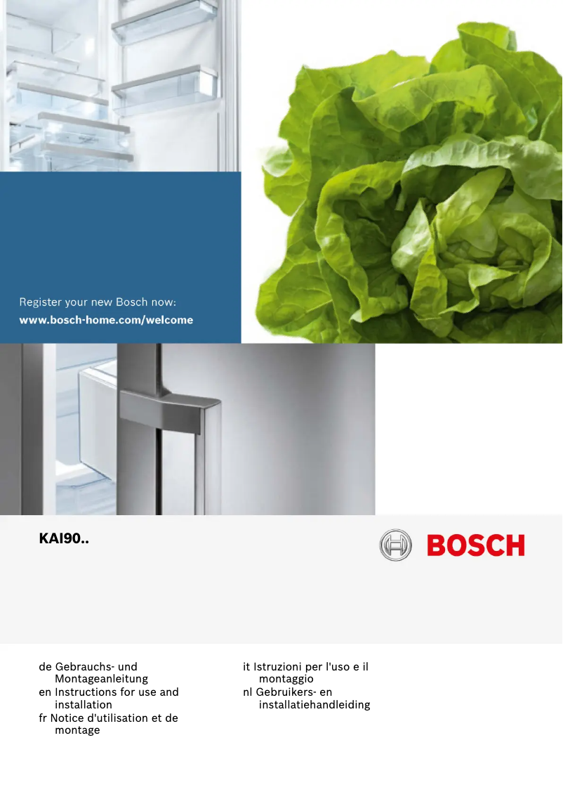 Page n°1 - Manuel utilisateur Bosch KAI90VI20