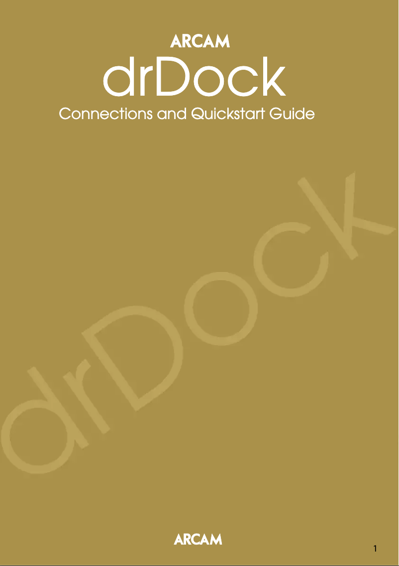 Page n°1 - Manuel utilisateur Arcam drDock
