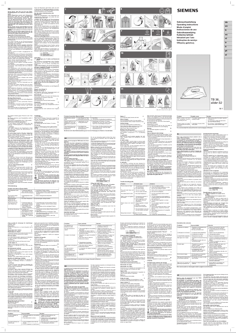 Page 1 de la notice Manuel utilisateur Siemens TB36121
