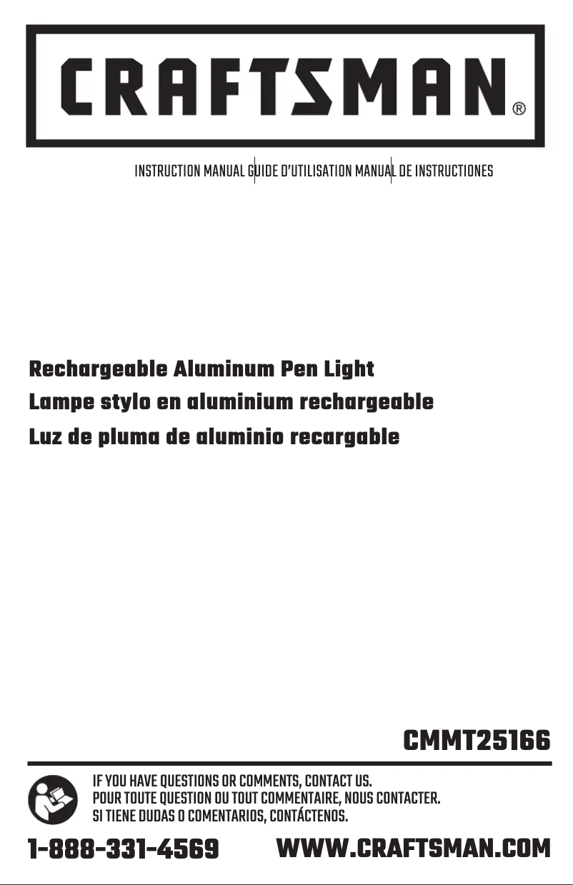 Page 1 de la notice Manuel utilisateur Craftsman CMMT25166