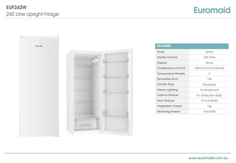 Image de la première page du manuel de l'appareil EUF242W