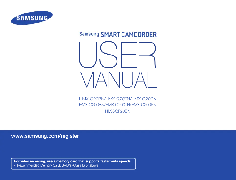 Page n°1 - Manuel utilisateur Samsung HMX-QF20BN